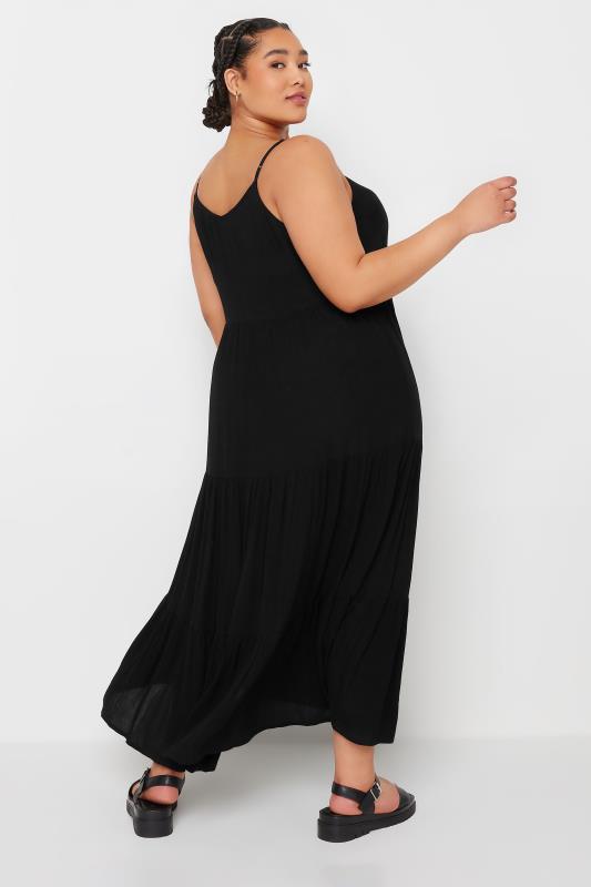 YOURS Plus Size Black Crinkle Maxi Dress | Yours Clothing 4