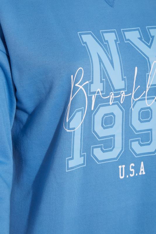 Curve Blue 'Brooklyn New York' Slogan Sweatshirt 4