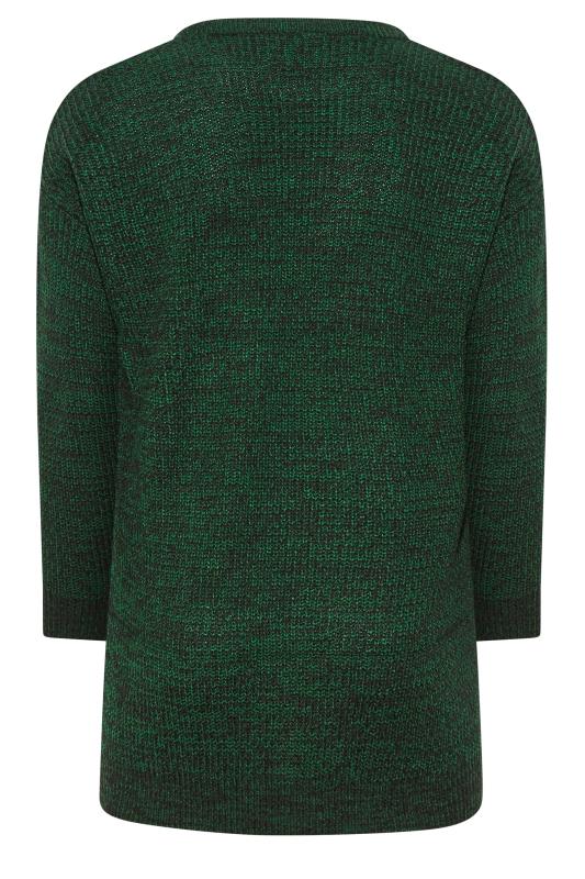 Plus Size Green Twist Essential Knitted Jumper | Yours Clothing 6