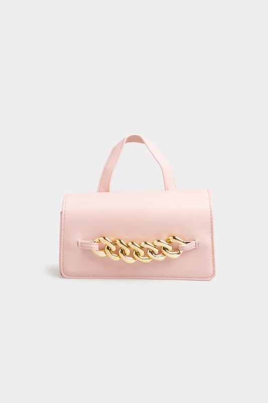  Pink Croc & Gold Chain Mini Bag
