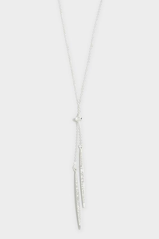 Silver Diamante Teardrop Necklace 4