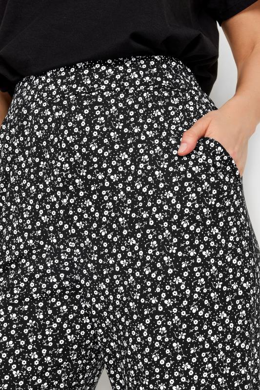 M&Co Petite Black Ditsy Floral Print Harem Trousers | M&Co 4