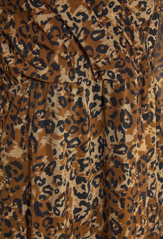 LTS Tall Women's Brown Leopard Print Mesh Dress | Long Tall Sally 5