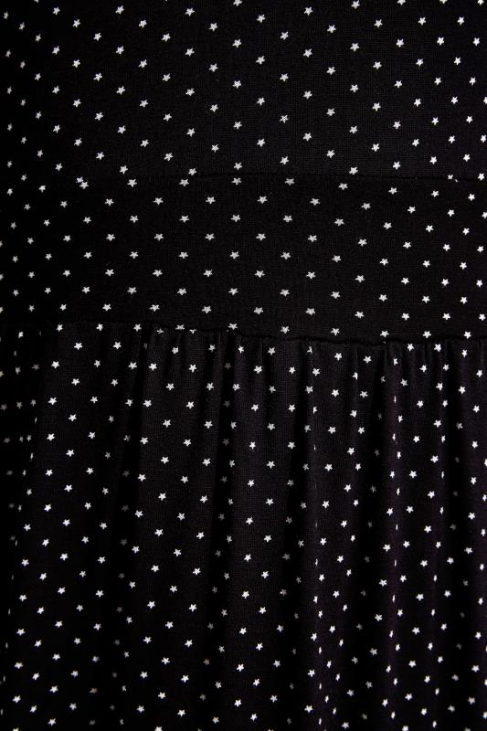LTS Tall Black Star Print Midi Dress 5