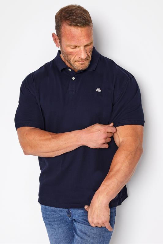 Plus Size  RAGING BULL Big & Tall Navy Signature Pique Polo Shirt