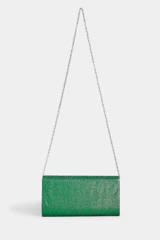 Green Diamante Clutch Bag | Yours Clothing 4