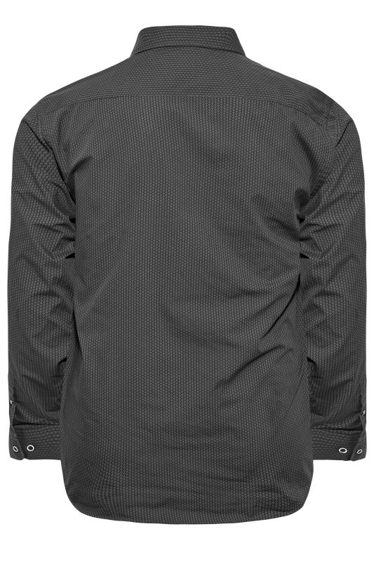 KAM Big & Tall Charcoal Grey Zip Zag Print Long Sleeve Shirt | BadRhino 2