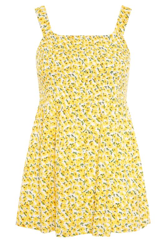 Curve Yellow Floral Shirred Smock Vest Top_F.jpg