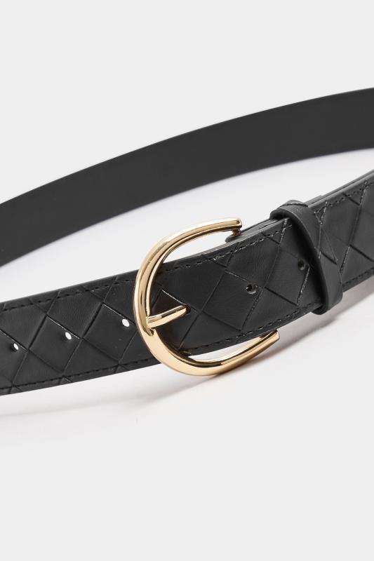 Black Weave Buckle Belt | Yours Clothing 3