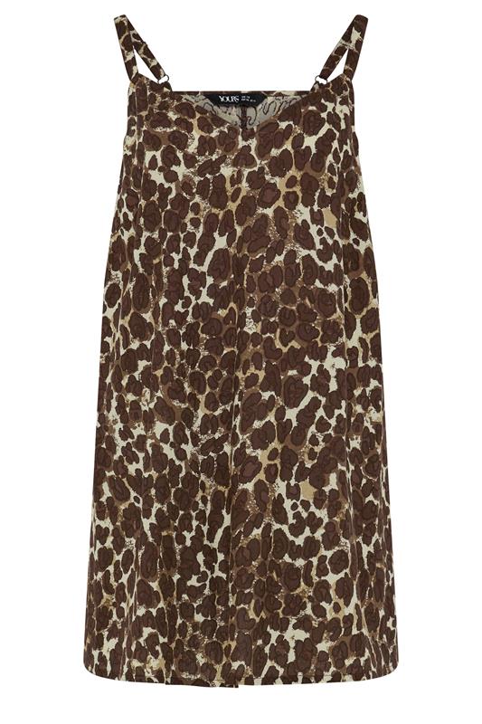 YOURS Plus Size Chocolate Brown Leopard Print Vest Top \ Yours Clothing 5