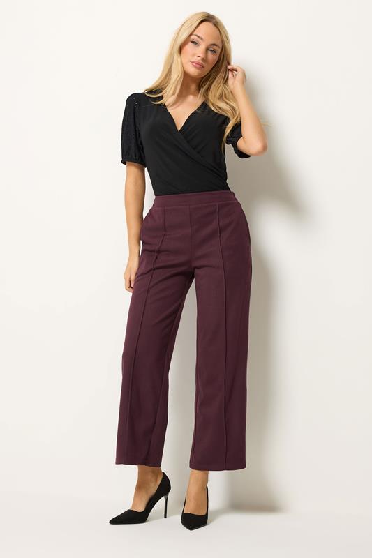  M&Co Berry Purple Pintuck Trousers