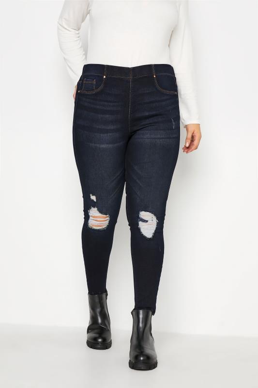 YOURS FOR GOOD Blue Ripped Knee JENNY Jeggings_B.jpg