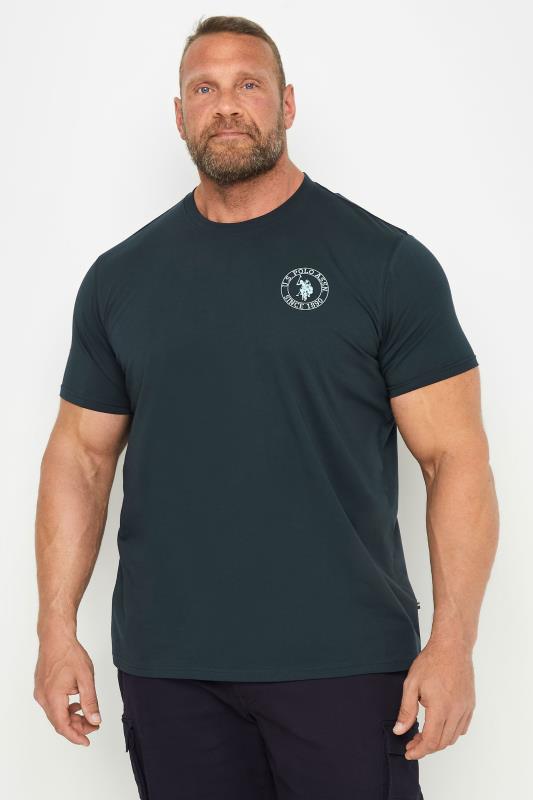  Grande Taille U.S. POLO ASSN. Big & Tall Navy Blue Circle Logo T-Shirt