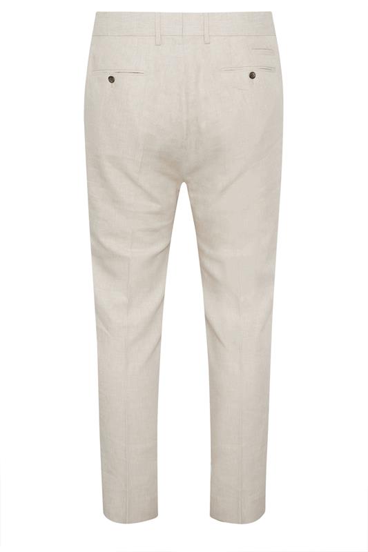 BadRhino Tailoring Big & Tall Oatmeal Brown Linen Suit Trousers | BadRhino 8