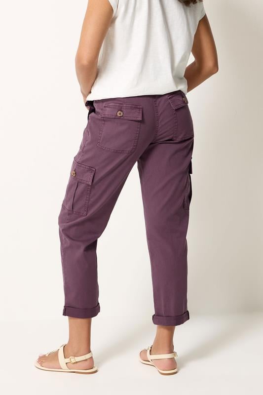M&Co Berry Purple Cargo Trousers | M&Co 2