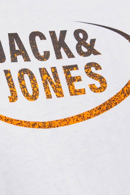 JACK & JONES Big & Tall White Logo Graphic Short Sleeve T-Shirt | BadRhino 3