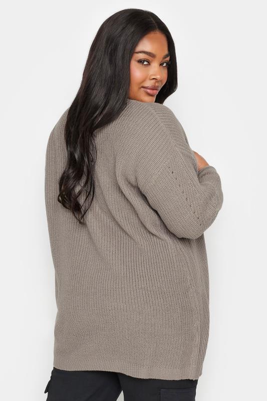 YOURS Plus Size Mocha Brown Essential Knitted Cardigan | Yours Clothing  4