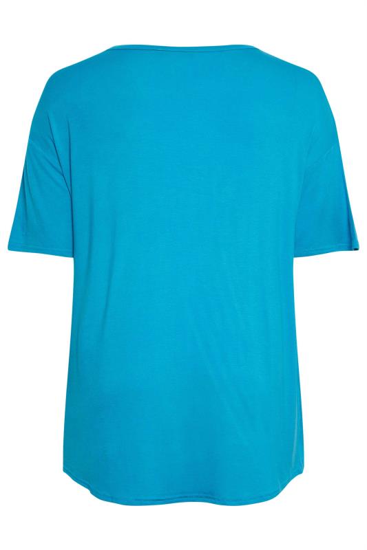 YOURS ACTIVE Plus Size Blue 'No Limits' Slogan Top | Yours Clothing 8