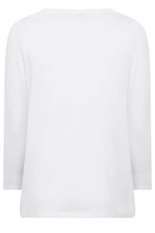 Plus Size White Long Sleeve T-Shirt | Yours Clothing 7