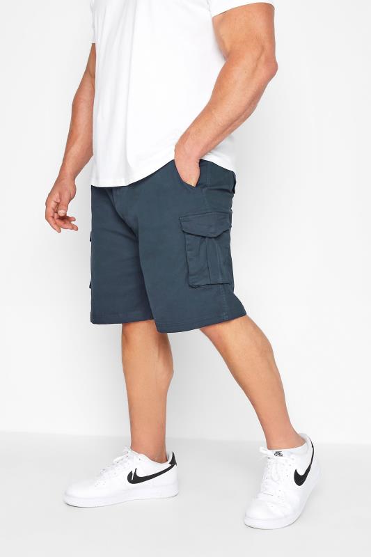  Grande Taille D555 Big & Tall Navy Blue Cargo Shorts