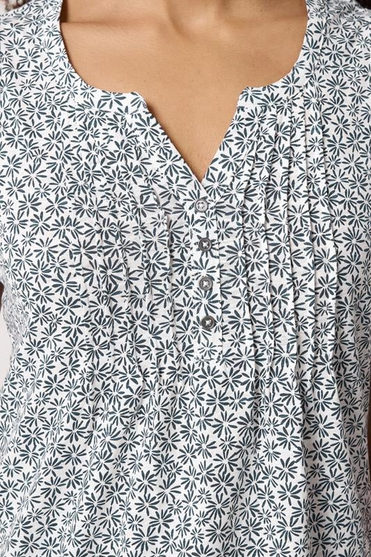M&Co 2 PACK Navy Blue Floral Cotton Sleeveless Henley Tops | M&Co 6