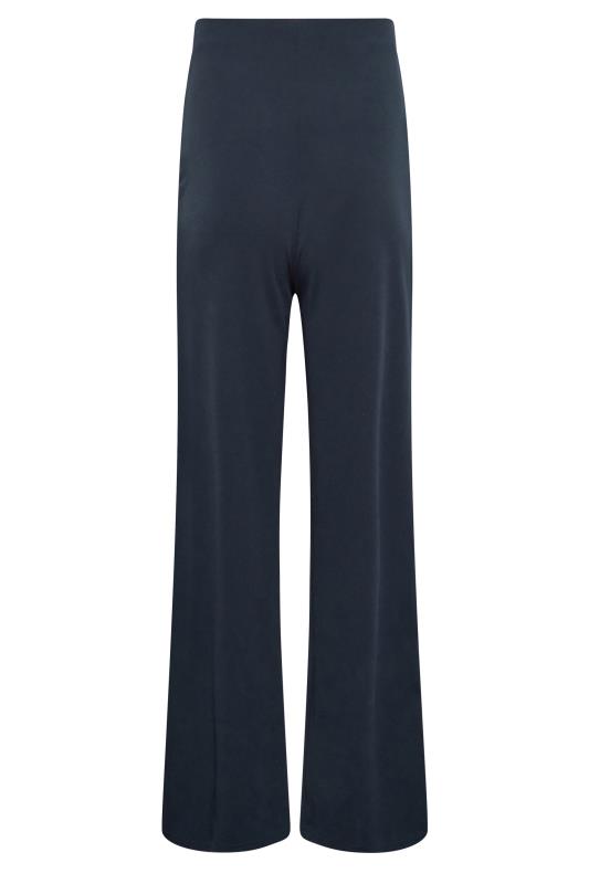 LTS Tall Navy Blue Button Wide Leg Trousers | Long Tall Sally  5