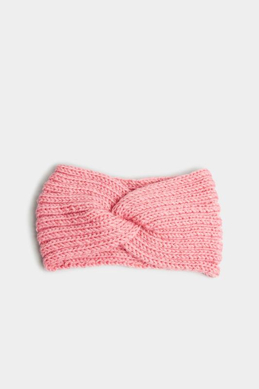 Pink Knitted Twist Headband 1
