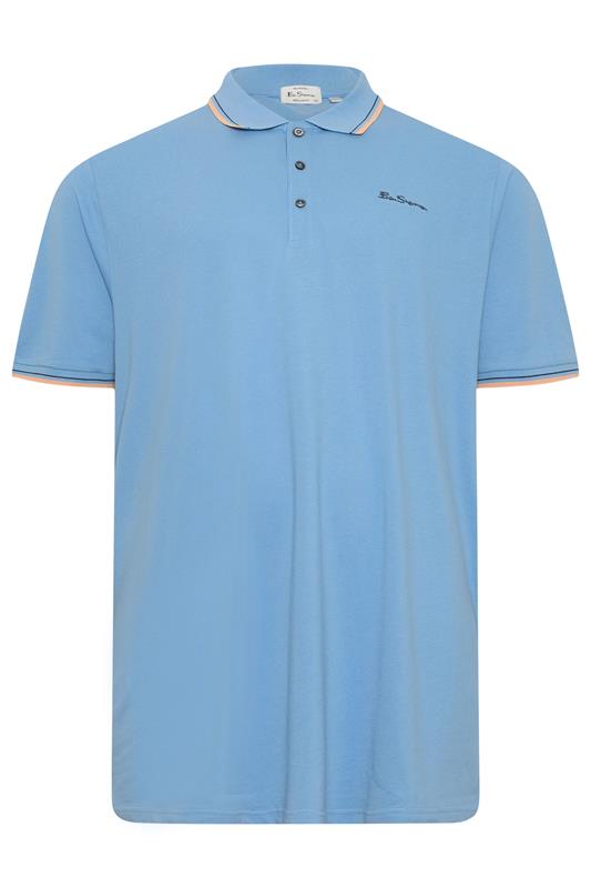 Ben Sherman Big & Tall Turquoise Blue Signature Pique Polo Shirt | BadRhino 2