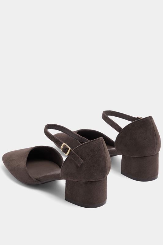 Brown Square Toe Block Heels In Wide E | Yours Clothing 3
