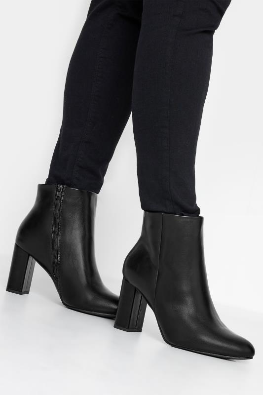 Plus Size  LIMITED COLLECTION Black Heeled Ankle Boots In Extra Wide EEE Fit
