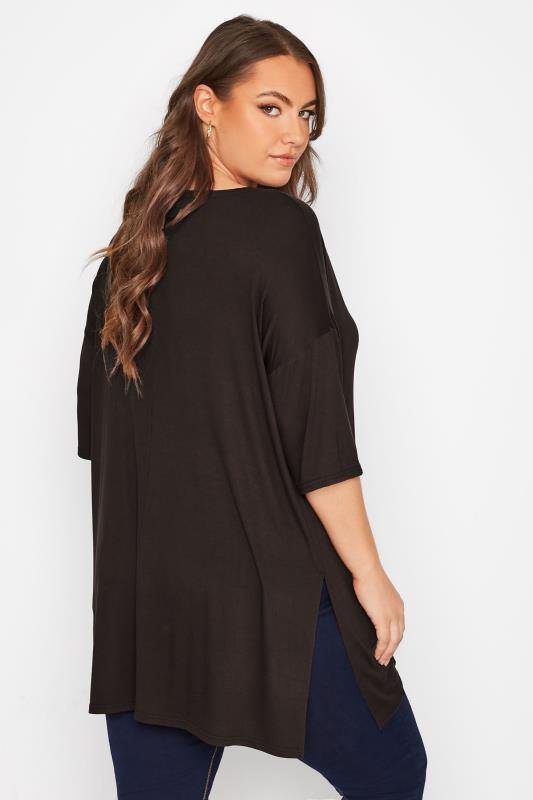 Curve Chocolate Brown Oversized T-Shirt 4