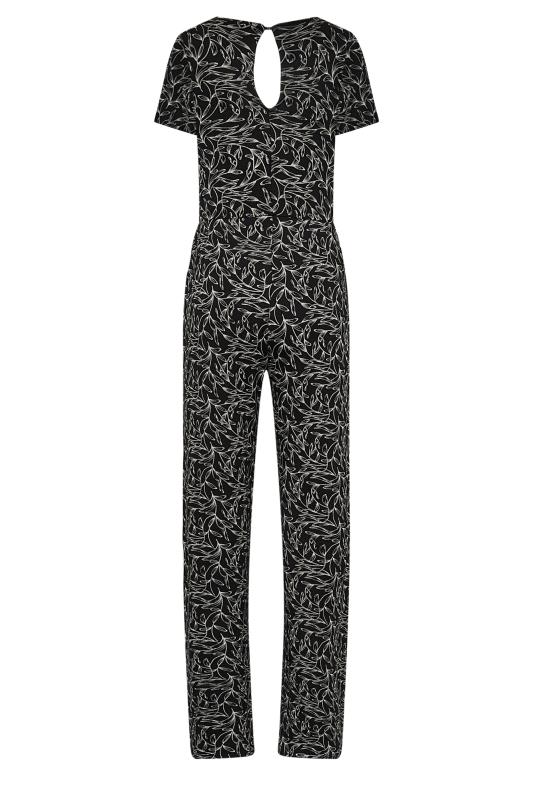 LTS Tall Black Leaf Print Jumpsuit 7
