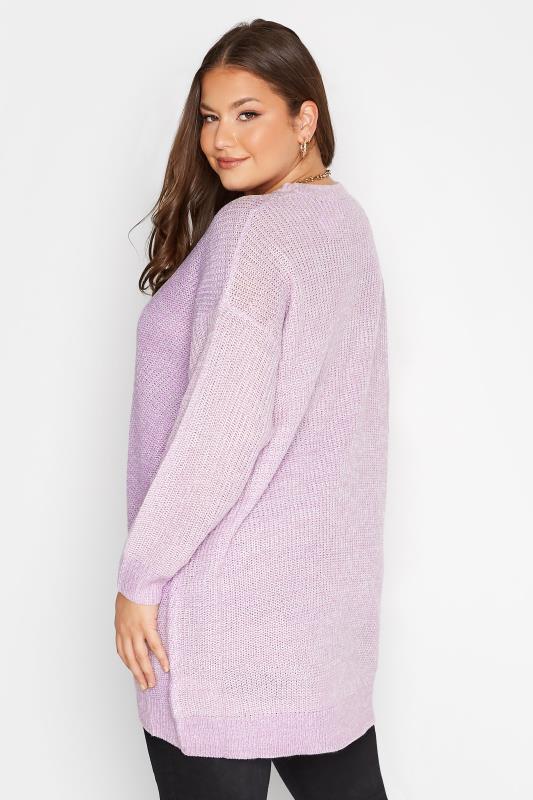 Plus Size Curve Lilac Purple Essential Knitted Jumper | Yours Clothing 3