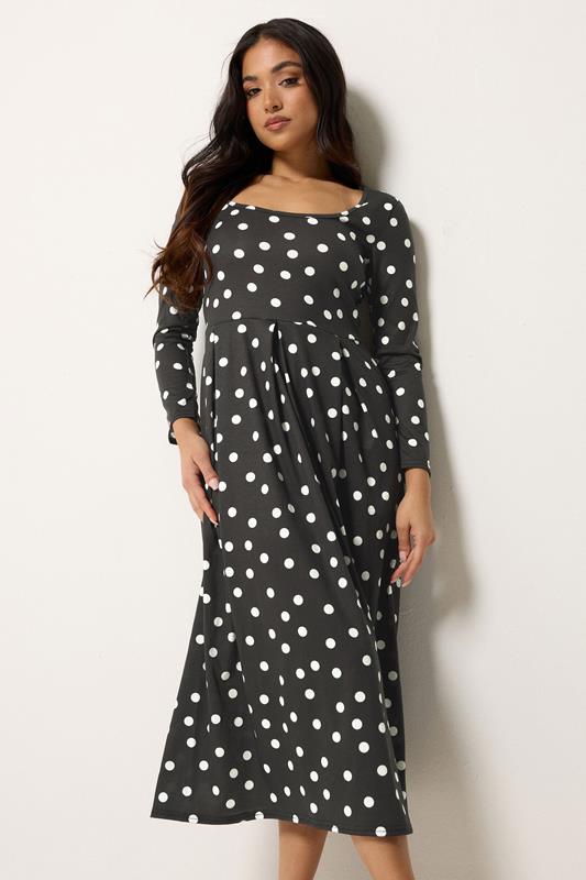  PixieGirl Petite vestido midi negro con lunares