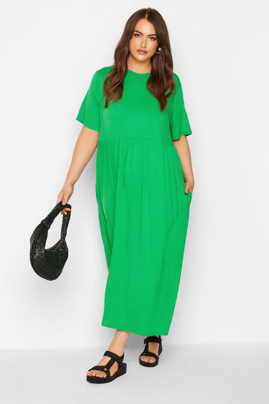 LIMITED COLLECTION Curve Green Throw On Maxi Dress_B.jpg