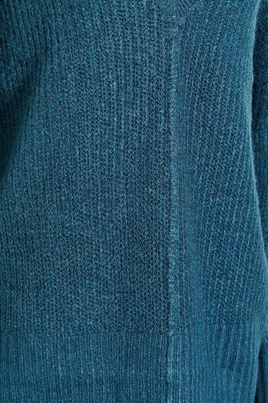 LTS Tall Teal Blue V-Neck Knitted Jumper 5
