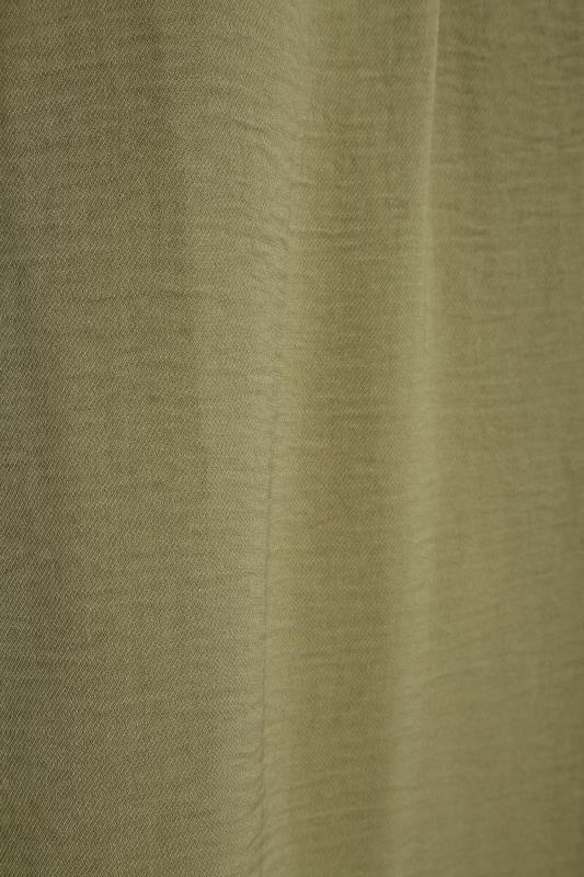 LIMITED COLLECTION Curve Olive Green Pleated Front Top_Z.jpg