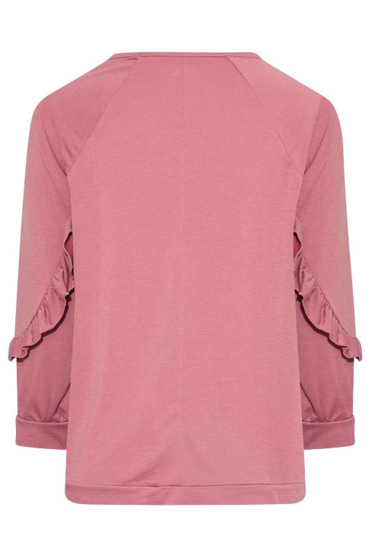 LIMITED COLLECTION Curve Pink Frill Sleeve Top 8