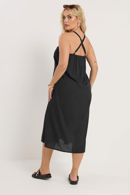 YOURS Plus Size Black Throw On Maxi Dress | Yours Clothing 5