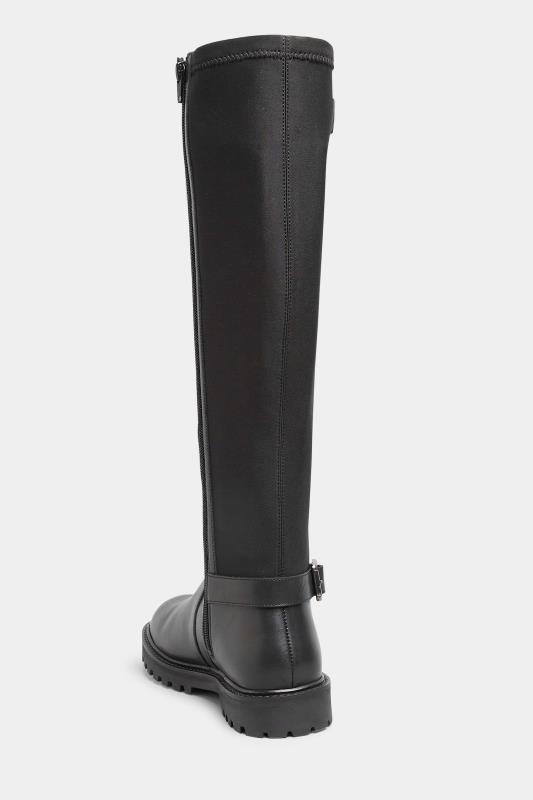 LTS Black Buckle Leather Calf Boots In Standard D Fit 4