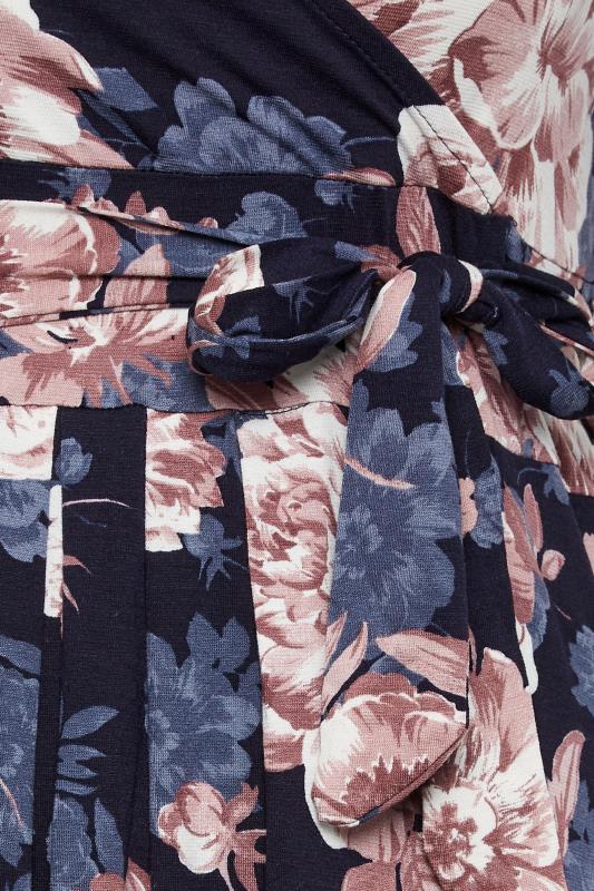 YOURS Plus Size Black Floral Wrap Front Tie Maxi Dress | Yours Clothing 5