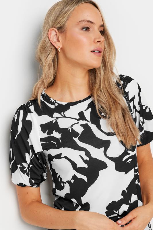 LTS Tall Women's White Monochromatic Floral Print Top | Long Tall Sally 4