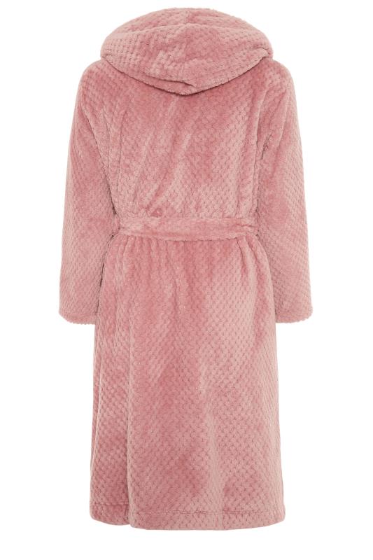 Curve Pink Waffle Hooded Dressing Gown 7