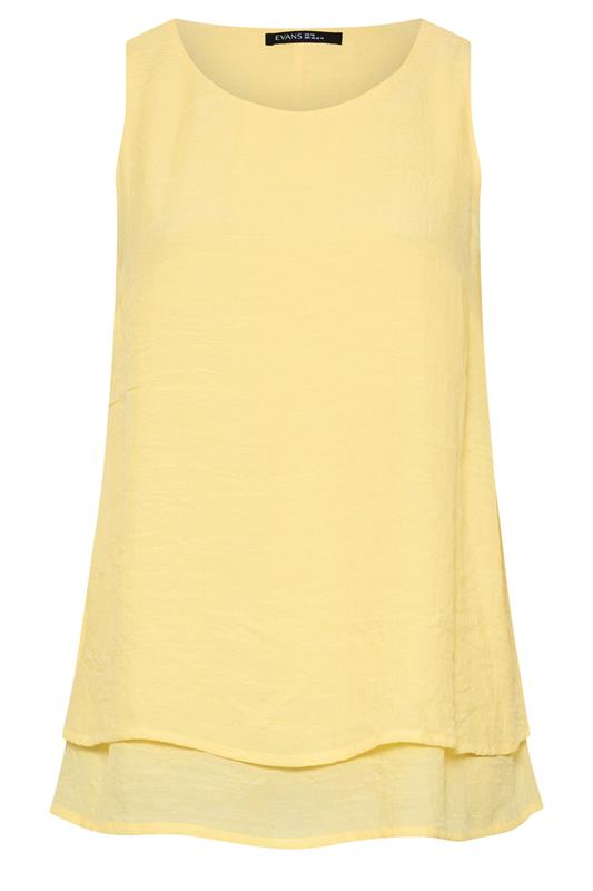 EVANS Plus Size Yellow Double Layer Vest Top | Evans 6