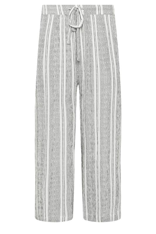 M&Co White Stripe Cropped Wide Leg Trousers | M&Co 5