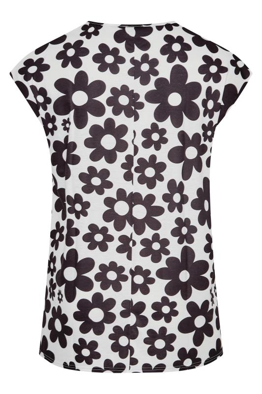 LIMITED COLLECTION Curve White Retro Floral Print Grown on Sleeve T-Shirt 6