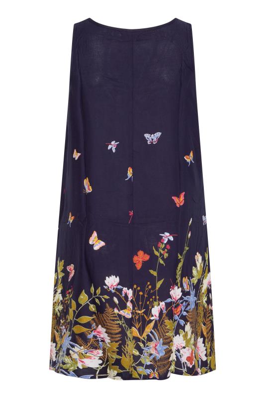 Curve Navy Blue Butterfly Print Drape Pocket Midi Dress_Y.jpg