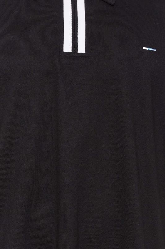 BadRhino Mens Big & Tall Black Jersey Zip Polo Shirt | BadRhino 2