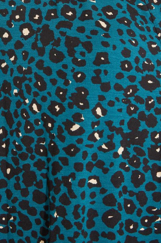YOURS LONDON Teal Mixed Animal Print Button Placket Shirt_S.jpg