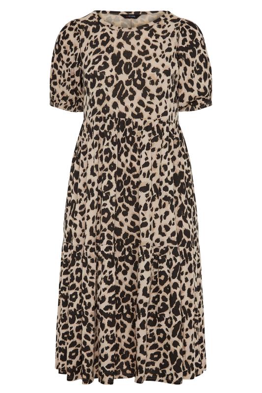 Curve Natural Brown Leopard Print Puff Sleeve Maxi Dress_F.jpg
